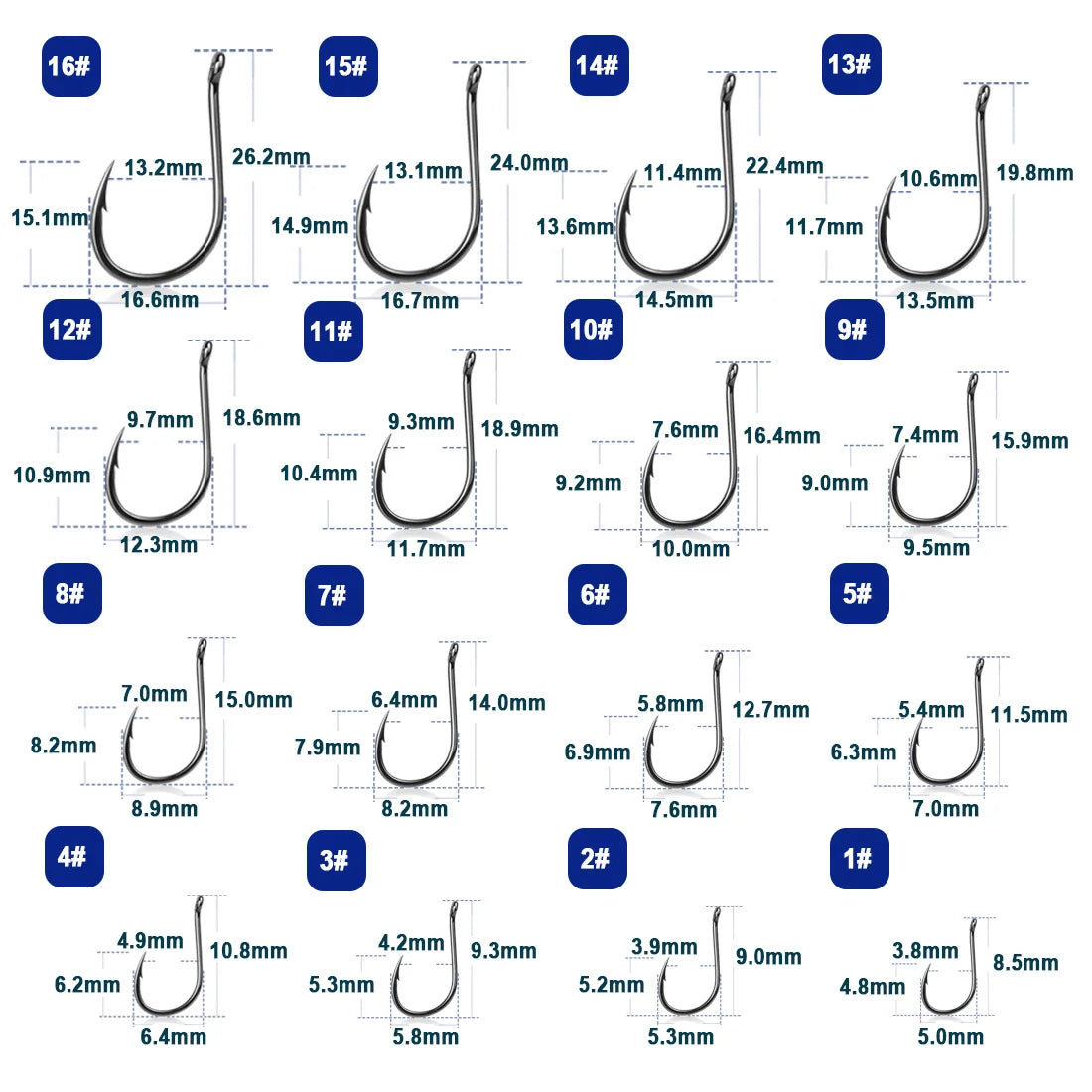 9KM 50–200pcs Strong Circle Carp Fishing Hooks Saltwater
